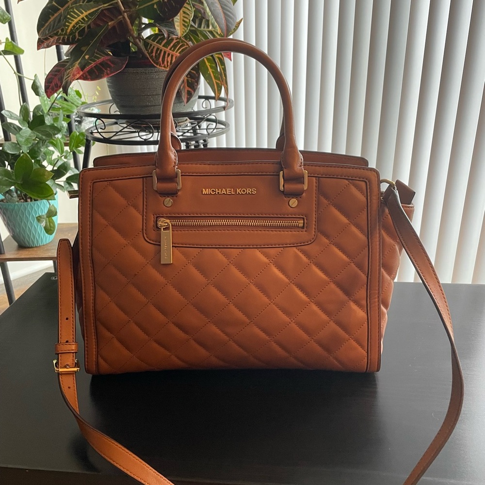 Michael Kors Quilted Tan Satchel